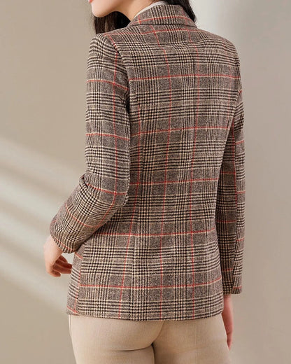Mirella Tailored Check Pattern Blazer