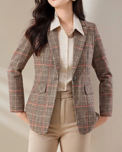 Mirella Tailored Check Pattern Blazer