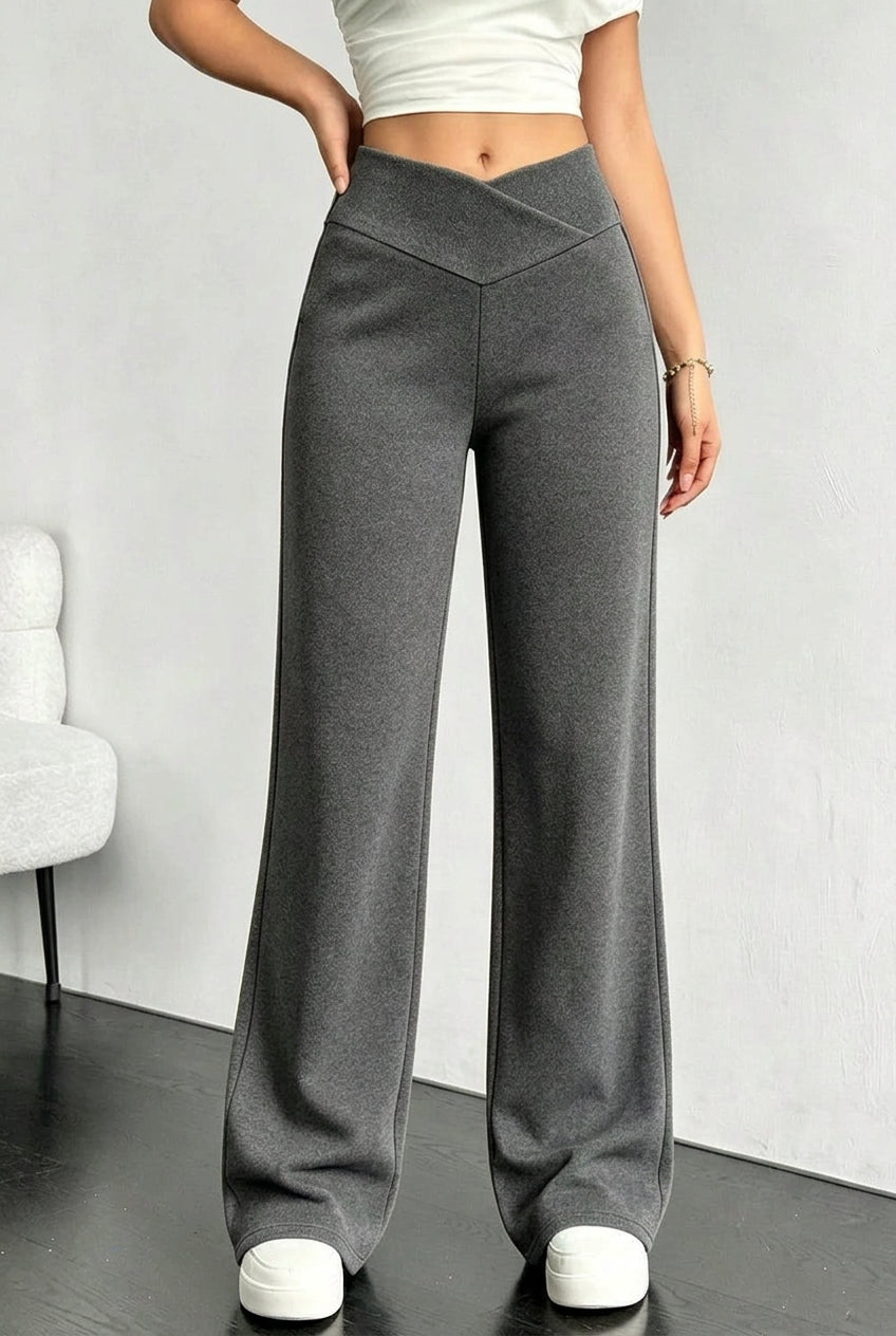 Natalie Women's Fleece Lined High Waist Flare Pants