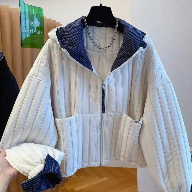 Navelle Quilted Hooded Zip Jacket