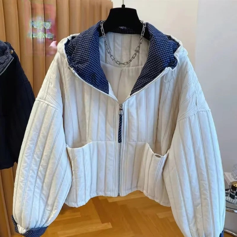 Navelle Quilted Hooded Zip Jacket