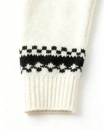 Nicole Women's Nordic Pattern Half-Zip Sweater