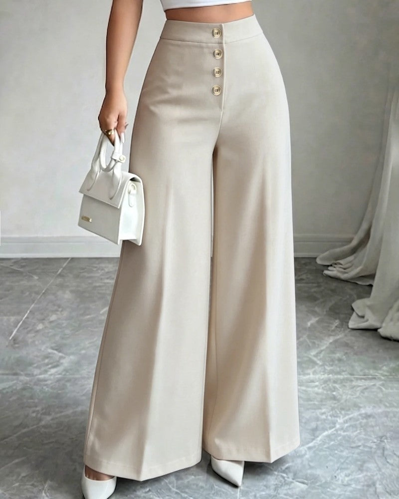 Nina Women's Wide-Leg High Waist Pants