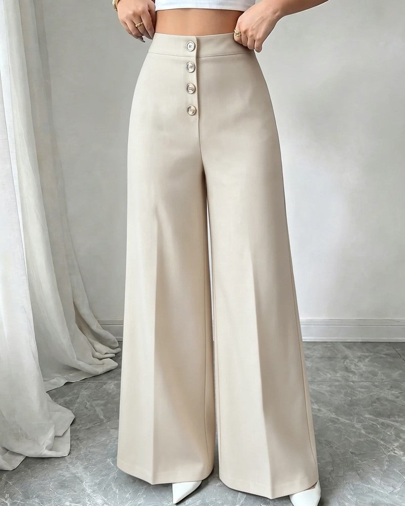 Nina Women's Wide-Leg High Waist Pants