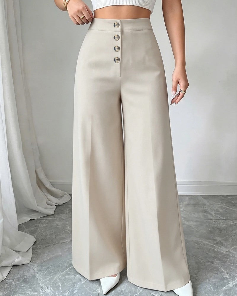 Nina Women's Wide-Leg High Waist Pants