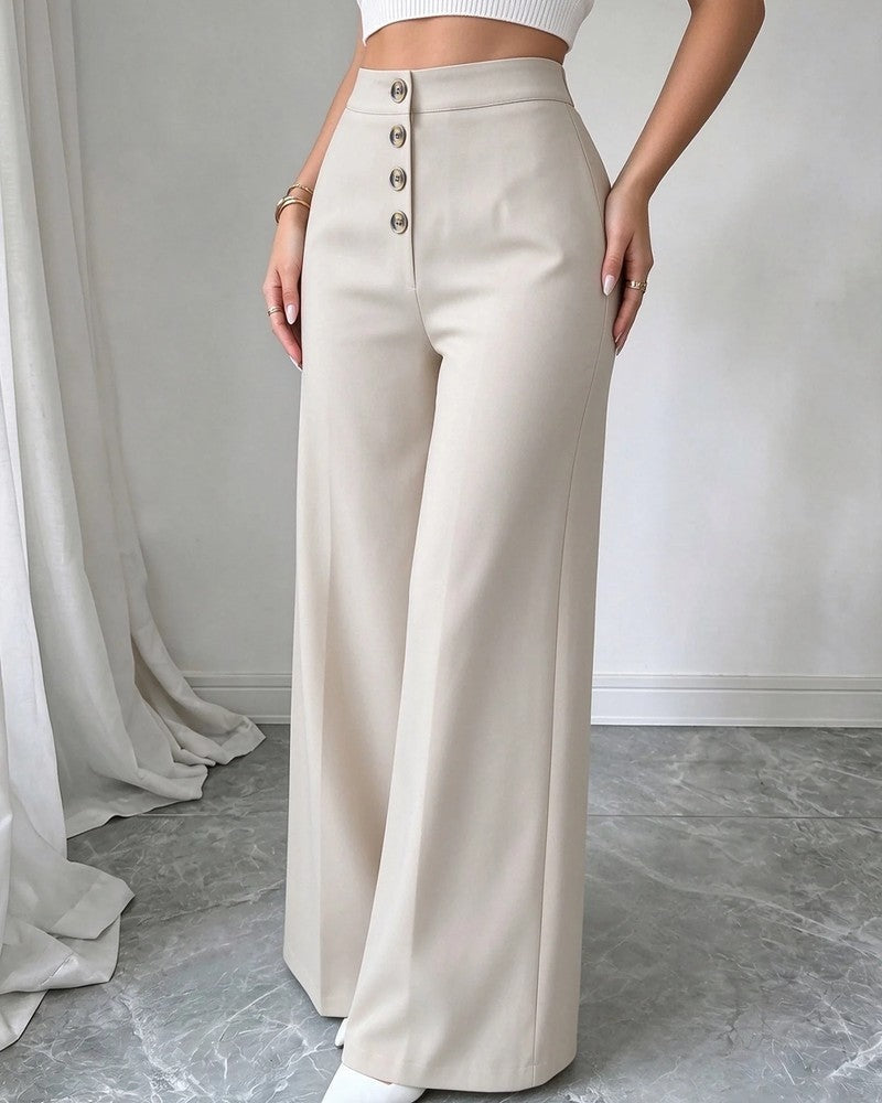 Nina Women's Wide-Leg High Waist Pants