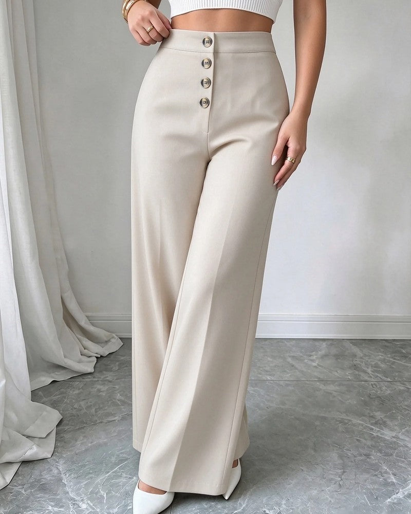 Nina Women's Wide-Leg High Waist Pants