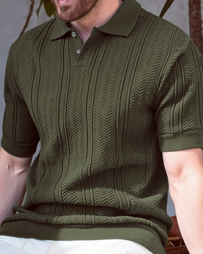 Noah Men's Textured Knit Polo Shirt