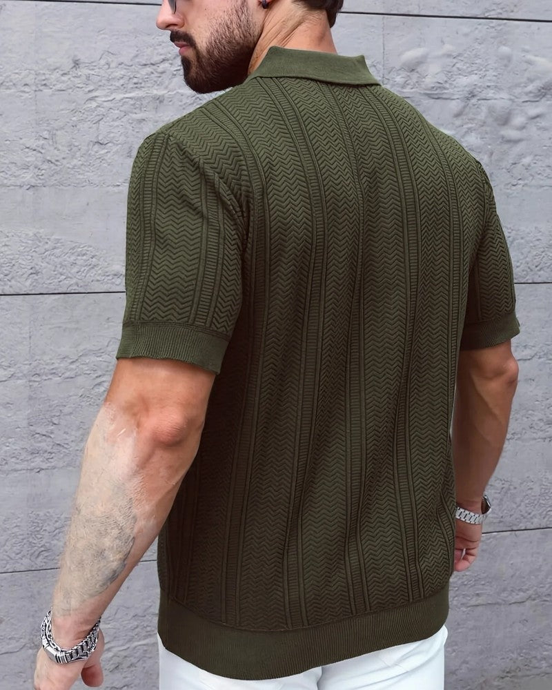 Noah Men's Textured Knit Polo Shirt