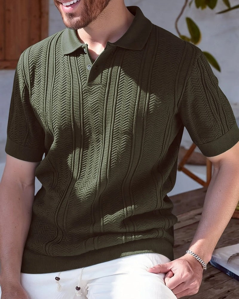 Noah Men's Textured Knit Polo Shirt