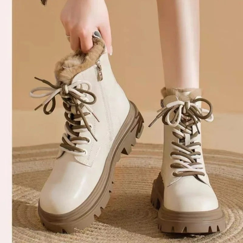 Nyland Shearling Lined Platform Combat Boots