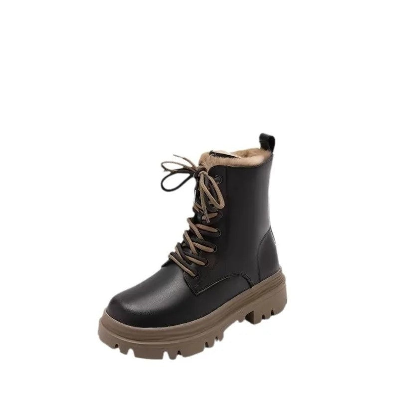 Nyland Shearling Lined Platform Combat Boots