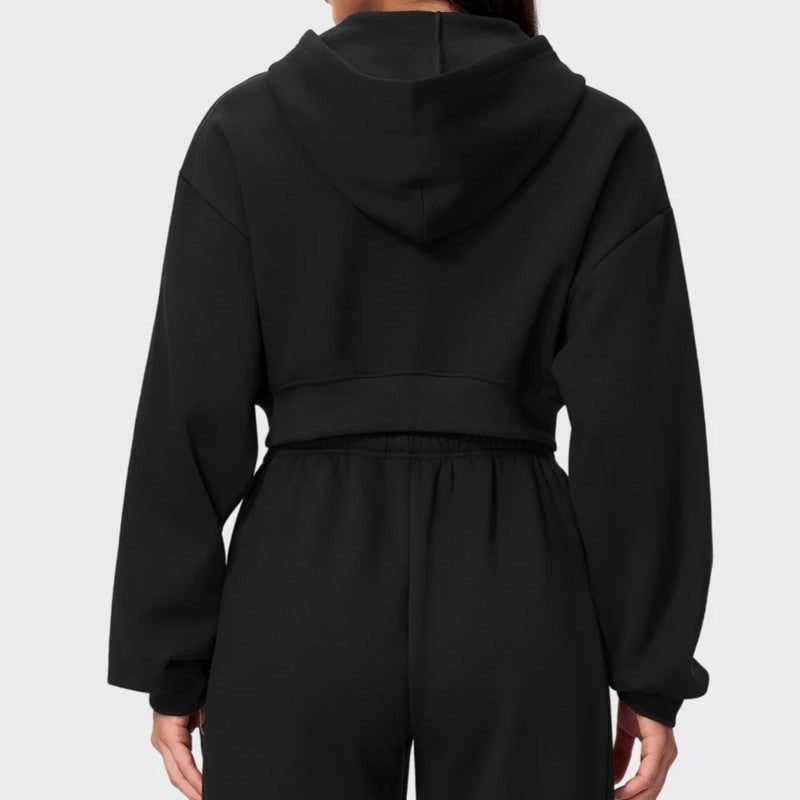 Olivia Women's Cropped Relaxed Zip Hoodie