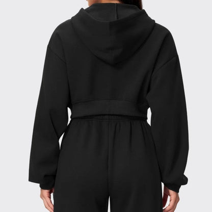 Olivia Women's Cropped Relaxed Zip Hoodie
