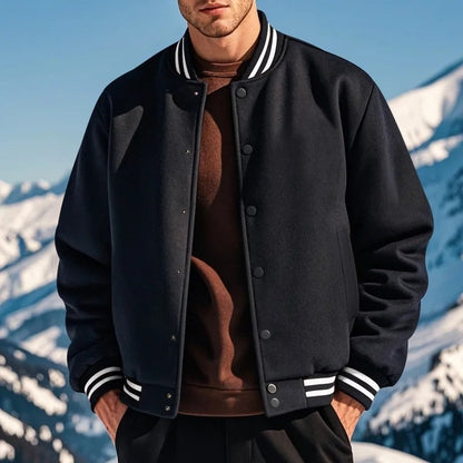 Ostian Relaxed Varsity Bomber Jacket