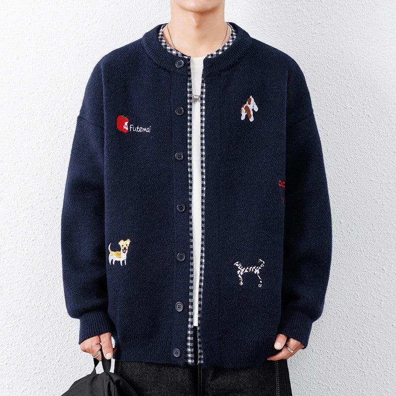 Owen Men's Relaxed Embroidered Knit Cardigan