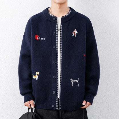 Owen Men's Relaxed Embroidered Knit Cardigan