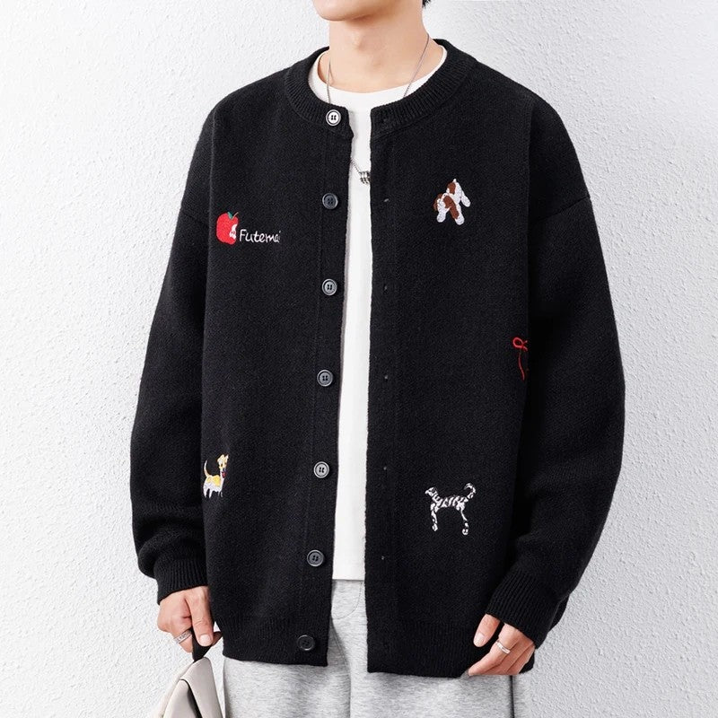Owen Men's Relaxed Embroidered Knit Cardigan