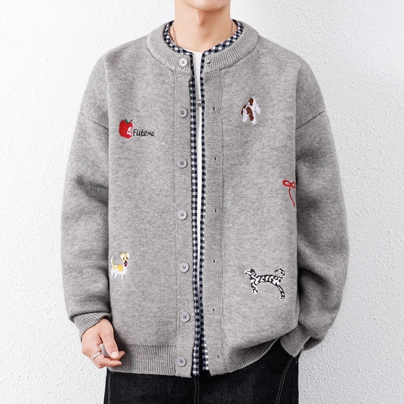 Owen Men's Relaxed Embroidered Knit Cardigan