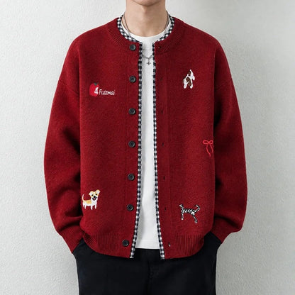 Owen Men's Relaxed Embroidered Knit Cardigan
