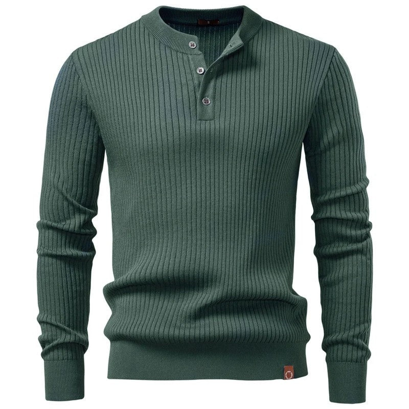 Paul Men's Ribbed Knit Henley Sweater
