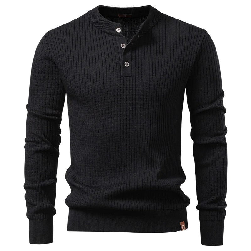 Paul Men's Ribbed Knit Henley Sweater