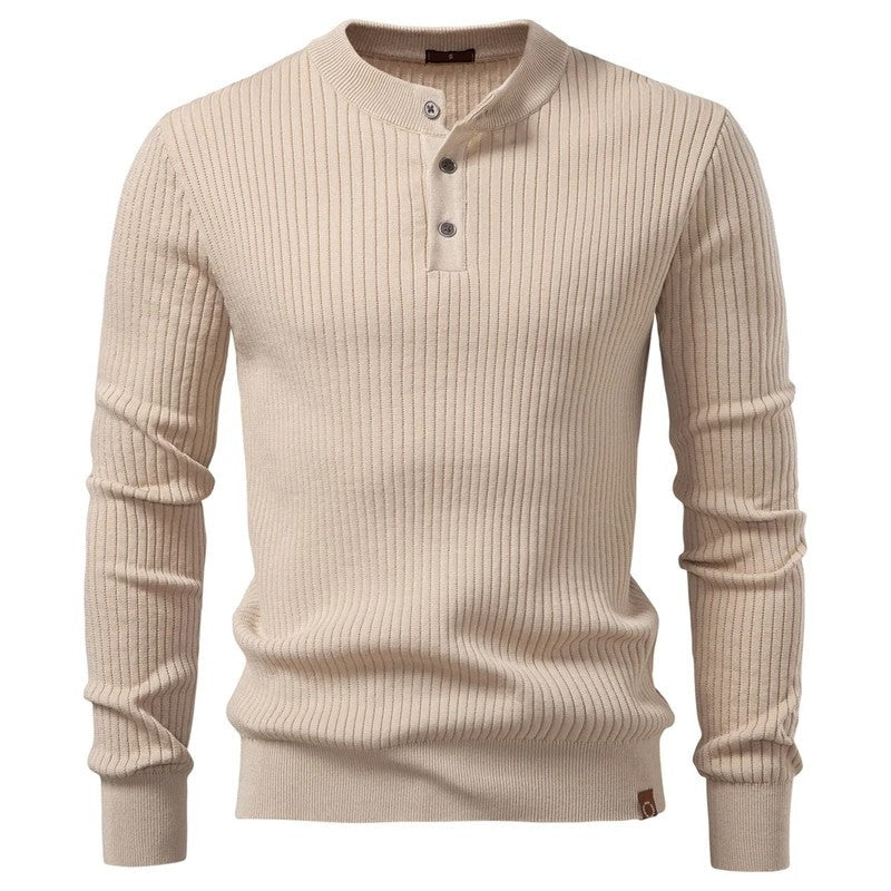 Paul Men's Ribbed Knit Henley Sweater