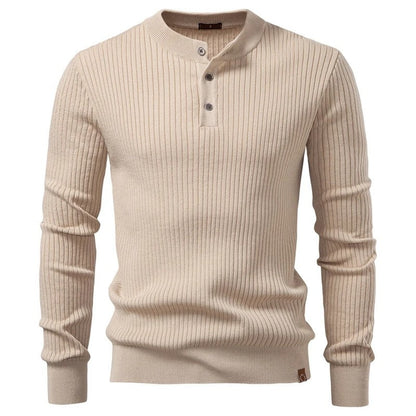 Paul Men's Ribbed Knit Henley Sweater