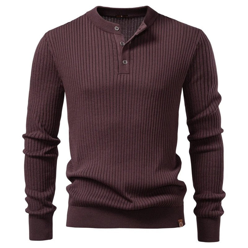 Paul Men's Ribbed Knit Henley Sweater