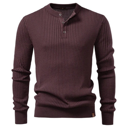 Paul Men's Ribbed Knit Henley Sweater