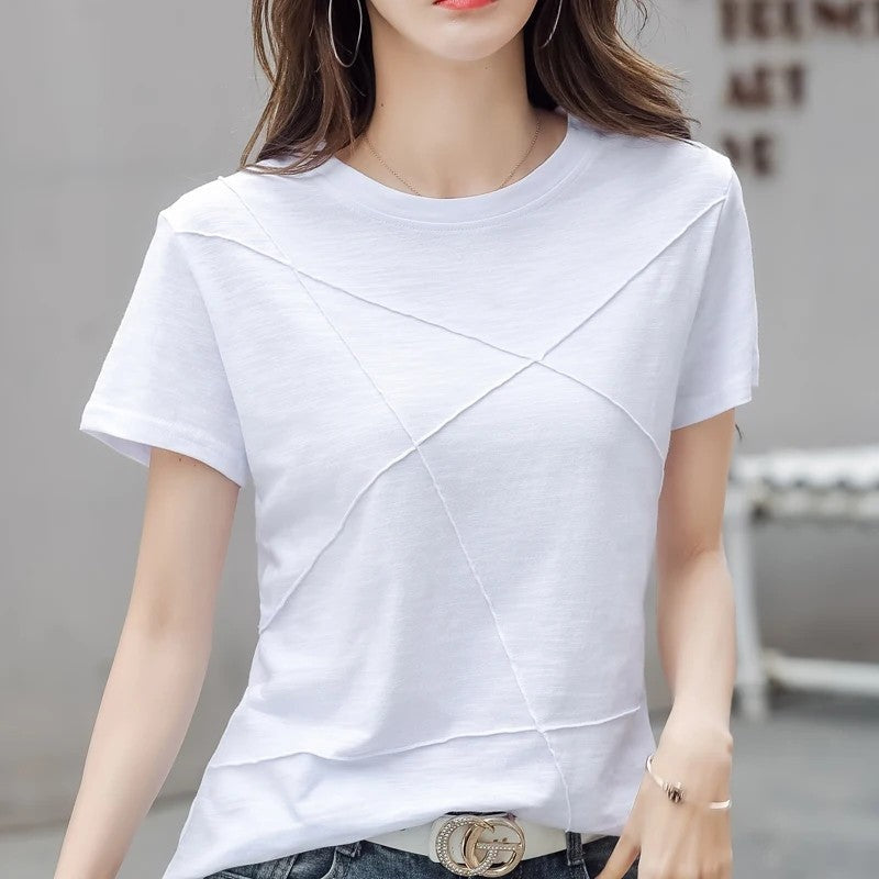 Paula Women's Relaxed Seamed Cotton T-Shirt