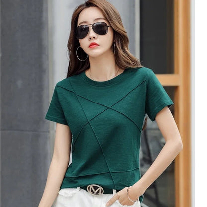 Paula Women's Relaxed Seamed Cotton T-Shirt