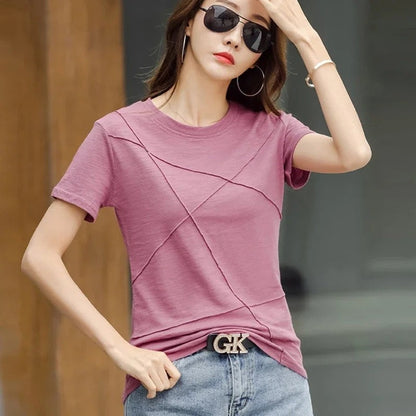 Paula Women's Relaxed Seamed Cotton T-Shirt