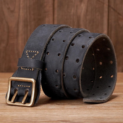 Perforated Genuine Leather Belt