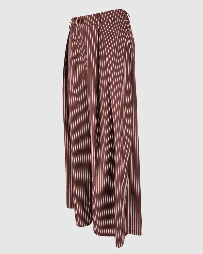 Petra Women's Pinstripe Pleated Wide-Leg Pants