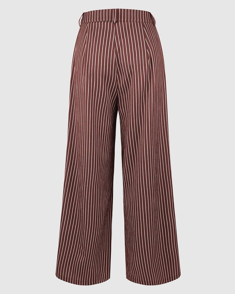 Petra Women's Pinstripe Pleated Wide-Leg Pants