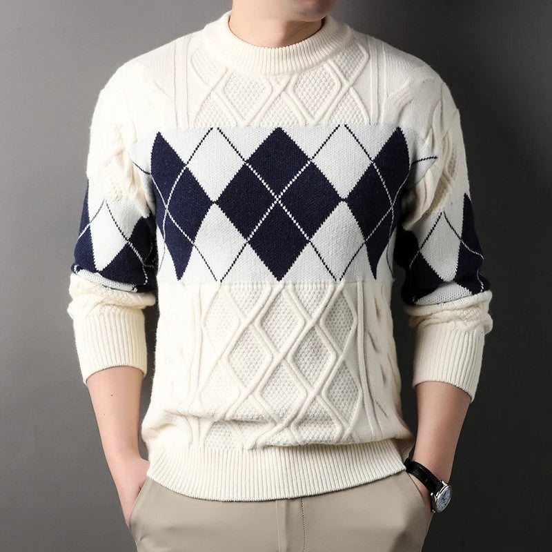 Philip Men's Argyle Textured Knit Sweater