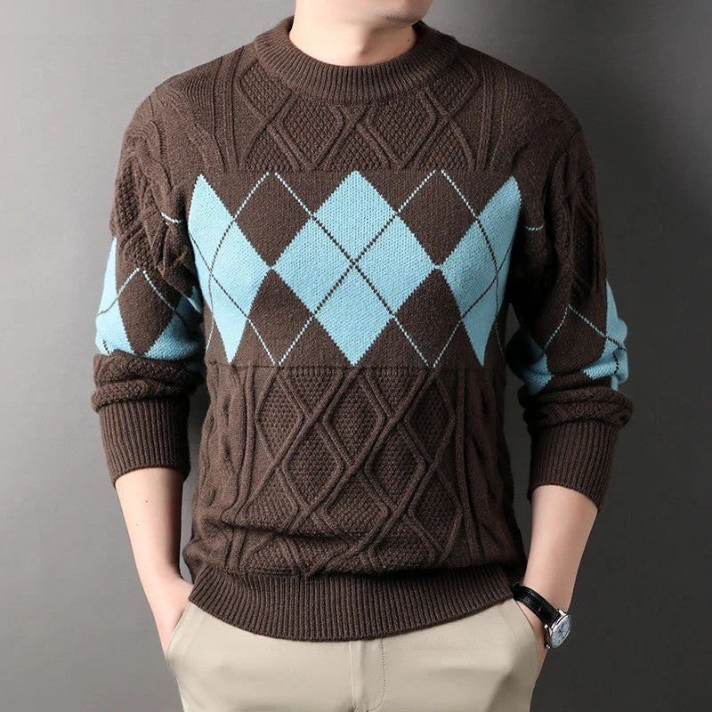 Philip Men's Argyle Textured Knit Sweater