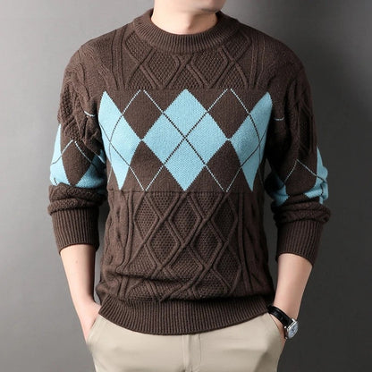 Philip Men's Argyle Textured Knit Sweater