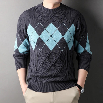 Philip Men's Argyle Textured Knit Sweater