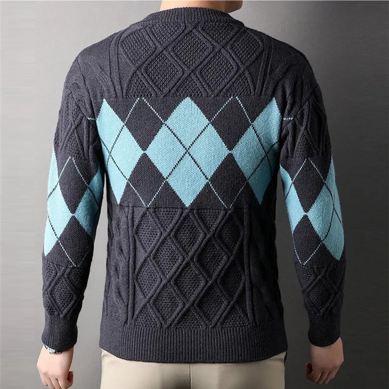 Philip Men's Argyle Textured Knit Sweater