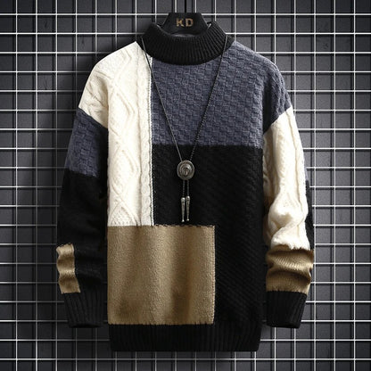Saviour Patchwork Textured Knit Sweater