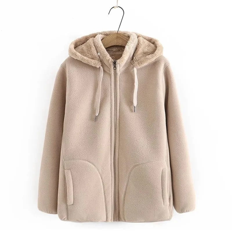 Quekae Cozy Hooded Fleece Jacket