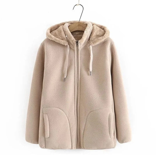 Quekae Cozy Hooded Fleece Jacket