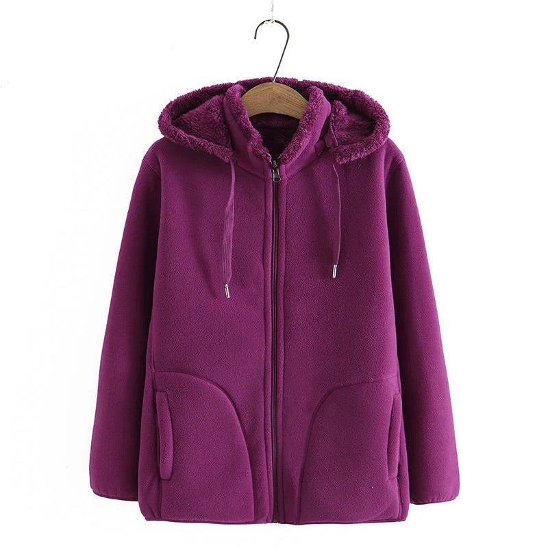 Quekae Cozy Hooded Fleece Jacket