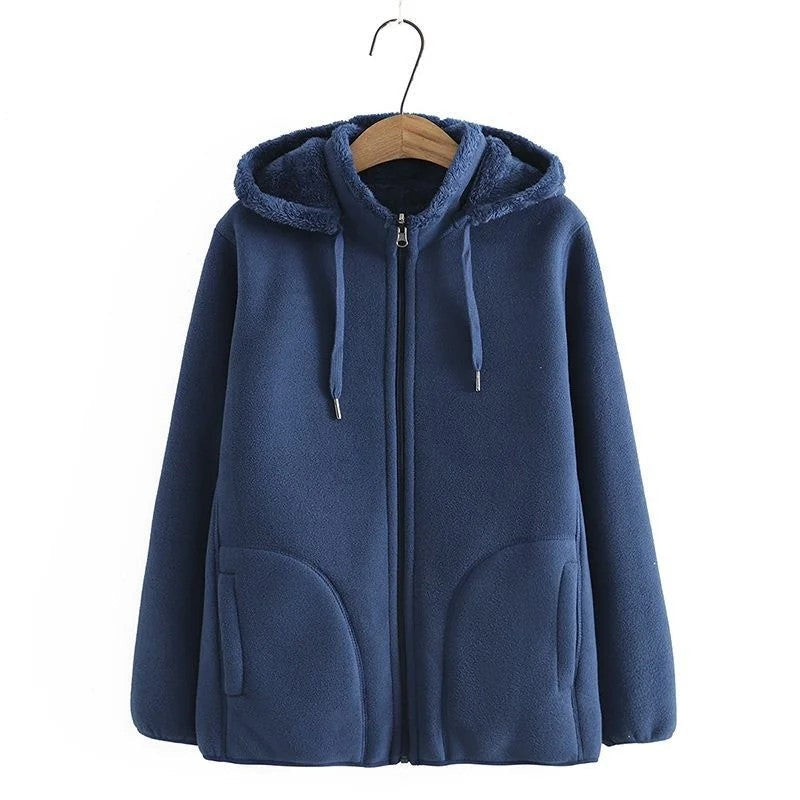 Quekae Cozy Hooded Fleece Jacket