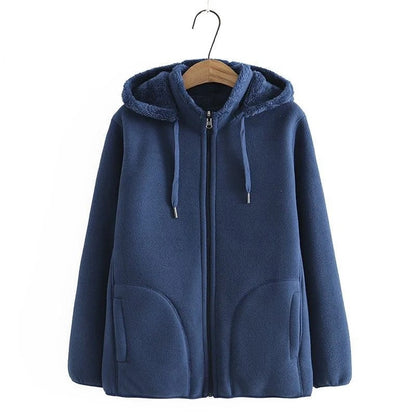 Quekae Cozy Hooded Fleece Jacket