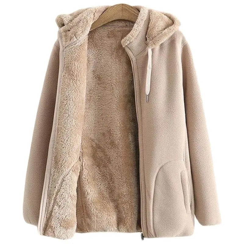 Quekae Cozy Hooded Fleece Jacket