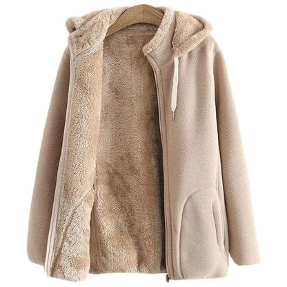 Quekae Cozy Hooded Fleece Jacket