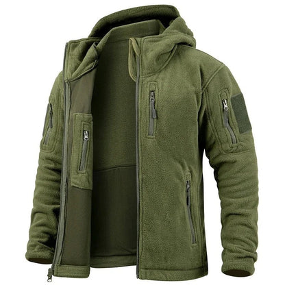 Queora Tactical Fleece Hooded Jacket